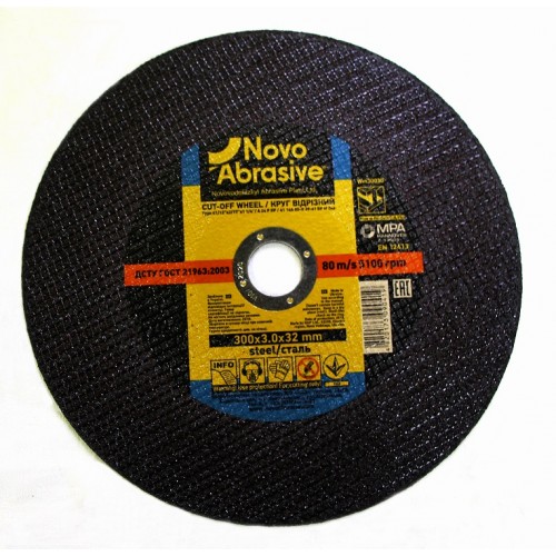 Круг отрезной NovoAbrasive по металлу 300 х 3.0 41 14А 32 мм